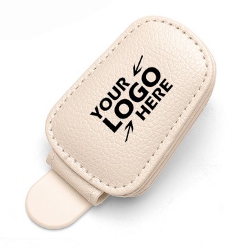 Magnetic PU Leather Sunglasses Holder for Car Visor